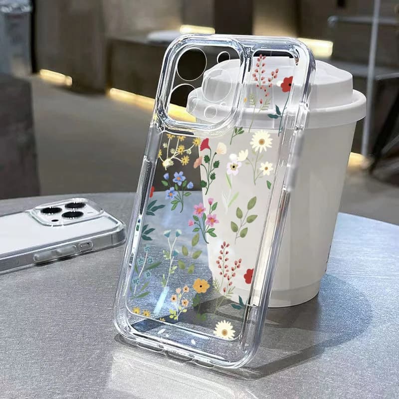 Flower Love Soft Silicone Phone Case For Xiaomi Redmi 14C 13C Redmi Note 14 13 12 Pro Plus 5G 12S 11S 10S Shockproof Clear Cover