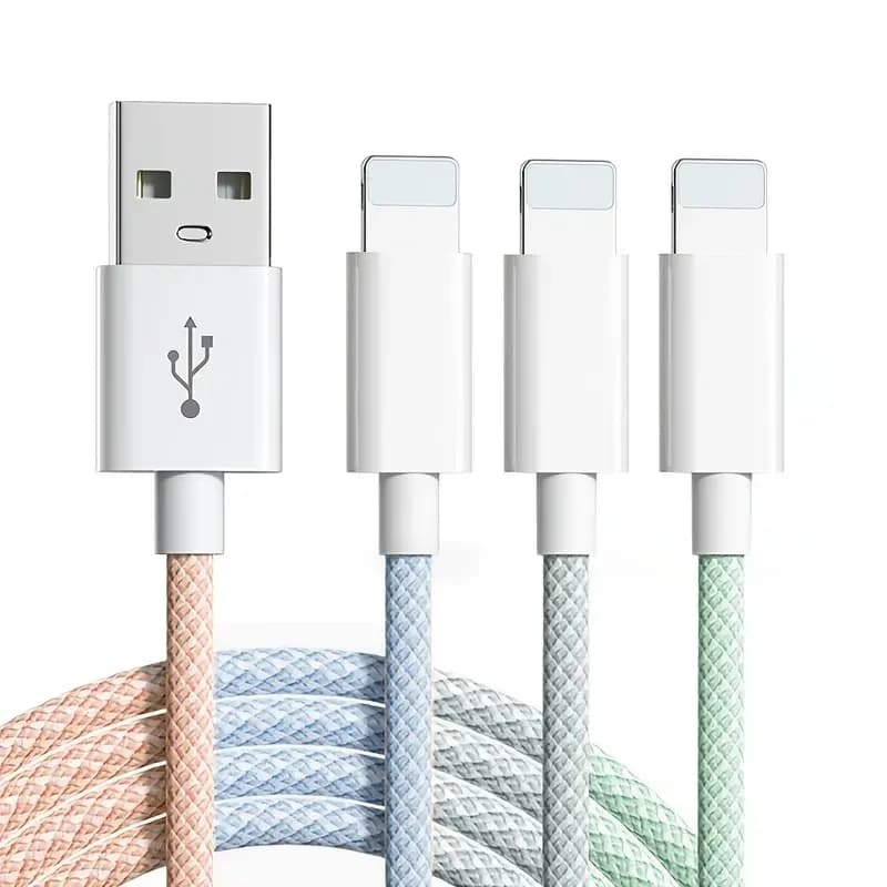 1/2/3 PACK, 3.3ft/6.6ft, USB-A to Lightning, 2.4A fast charging cable for Apple phone, for iPhone6/7/8plus/X/XR/XS/11/12/13/14P
