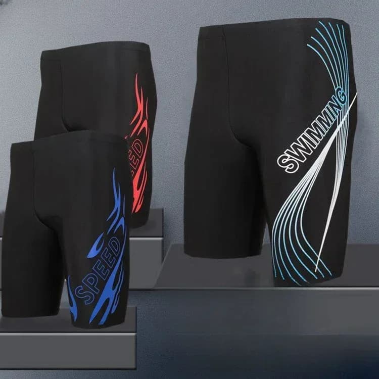 Men Quick-drying Swimming Trunks Moisture-wicking Swimwear High Waist Letter Print Men's Swim Shorts for Sports Surfing Quick