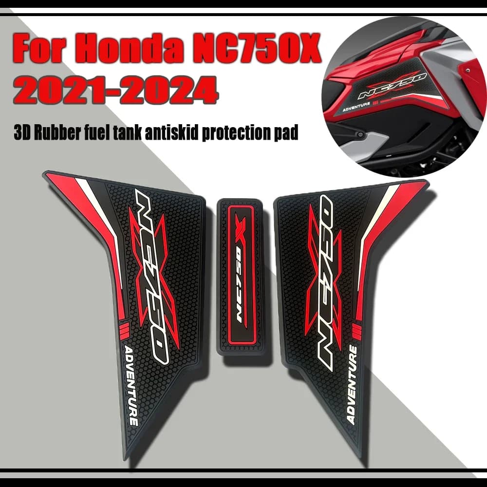 3D Rubbe Stickers Decals Protection Tank Pad TankPad Fuel Oil Kit Knee For Honda NC 750 NC700 X NC750X 2021- 2024