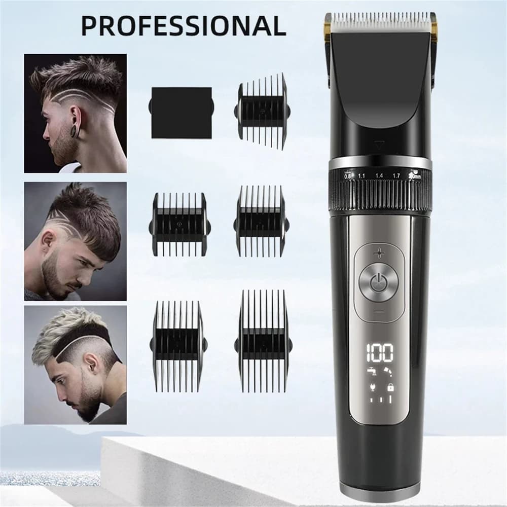 Electric Hair Clipper Portable Beard Trimmer Rechargeable Wet Dry Hair Cutting Machine Professional Haircut Kit For Grooming