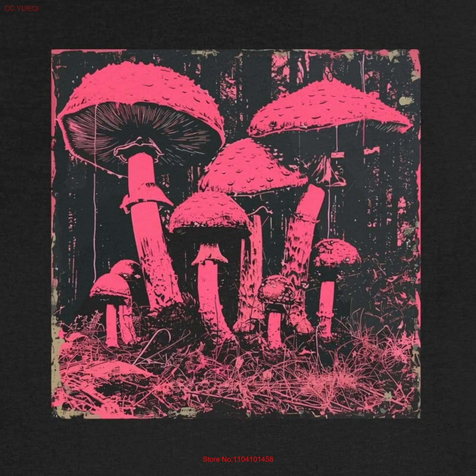 Retro style Psychedelic Mushroom Grunge T Shirt long or short sleeves