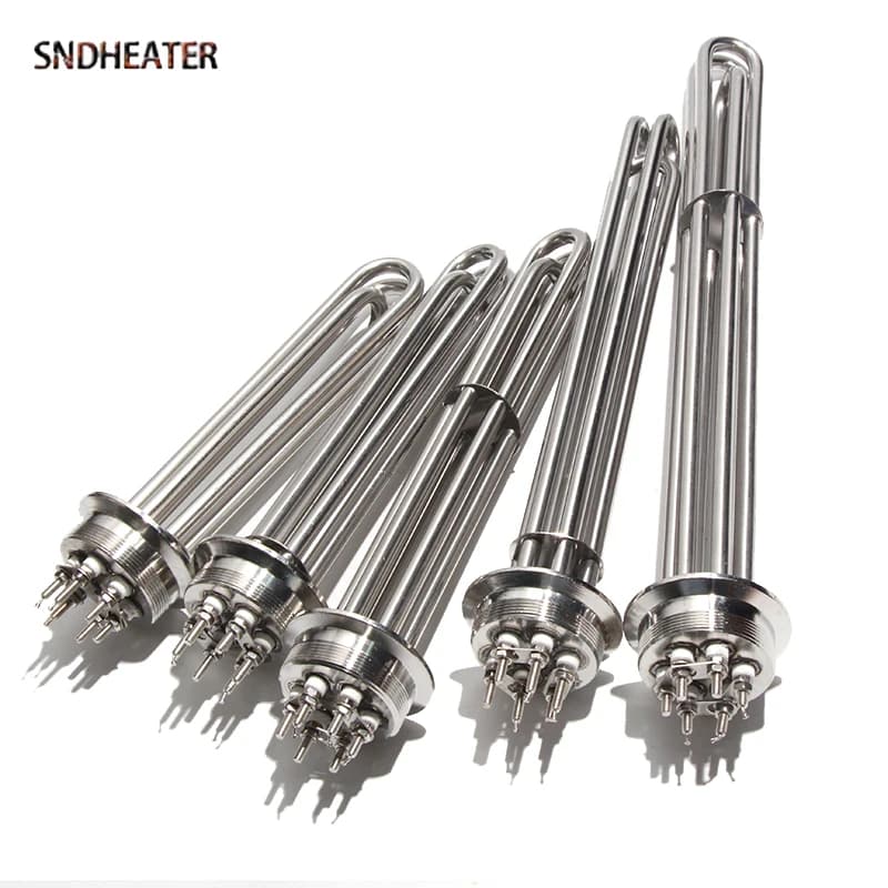 SNDHEATER 2" Tri Clamp Water Heating Element 220V Flange Tubular Electric Heater TEN 304SUS 3KW/4.5KW/6KW/9KW/12KW for Brewing