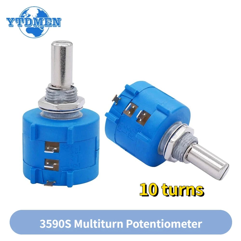 1PCS 3590S Multiturn Potentiometer 500 1K 2K 5K 10K 20K 50K 100K Ohm Potentiometer Adjustable Resistor 10 Turns 102 202 502 103