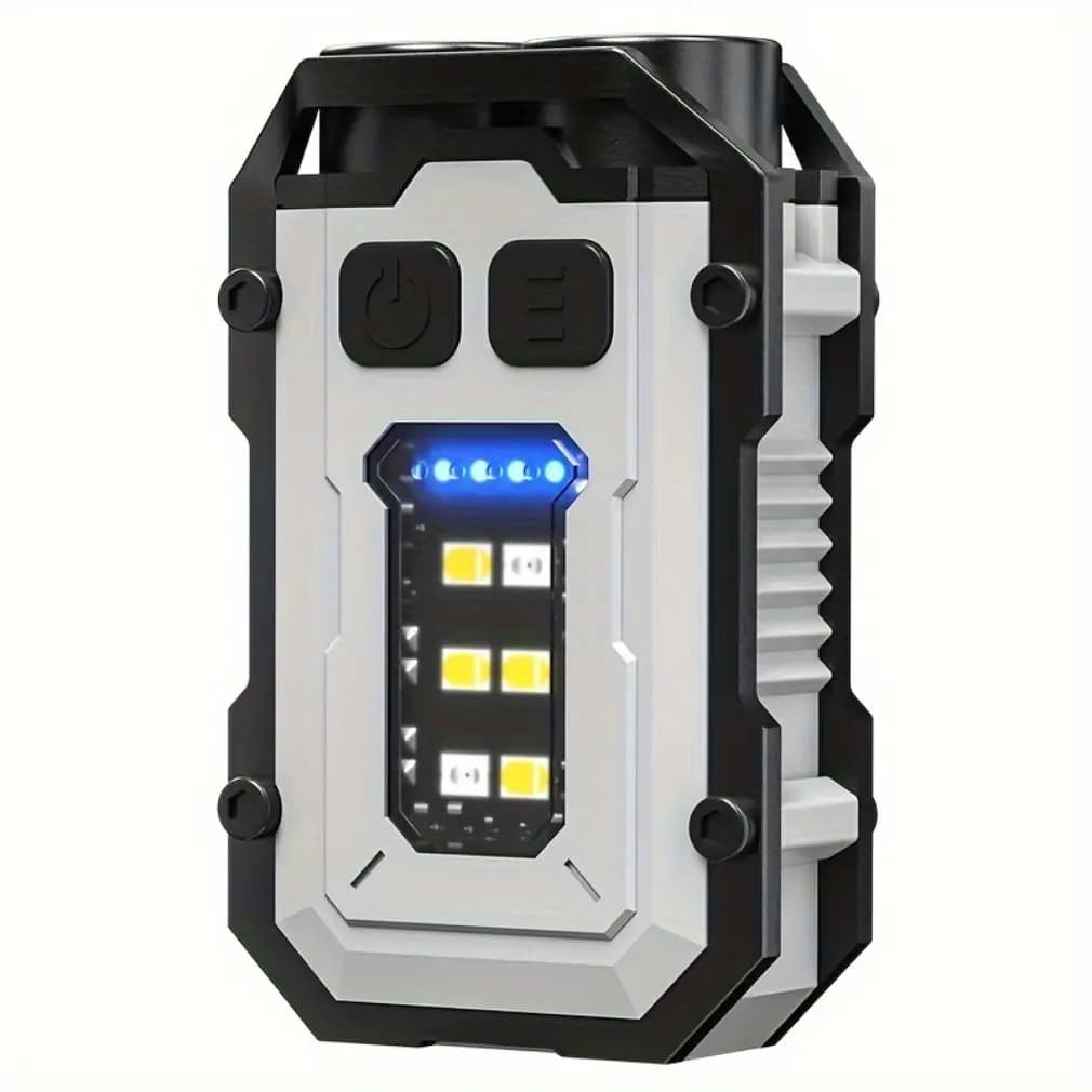 LED Flashlight Keychain Light Portable Super Bright Torch TYPE-C USB Charge Emergency Work Light with Pen Clip Tail Magnet