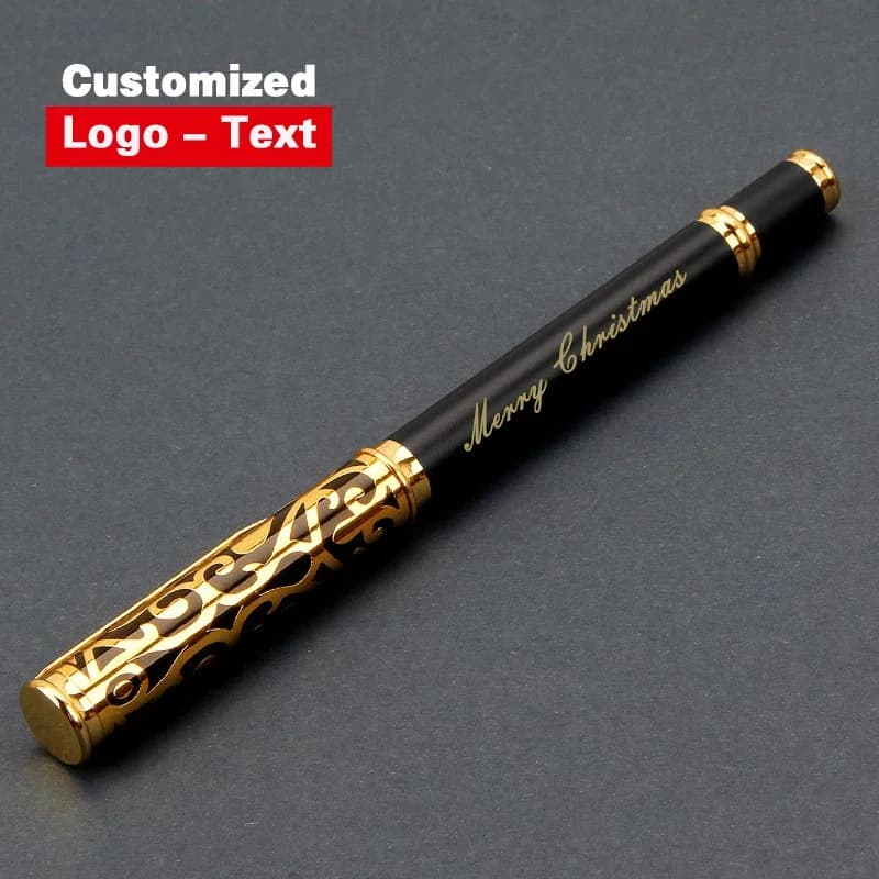 High Quality Luxury Metal Gel Pen Sculpture Pattern Roller Pen Office School Stationary Pen 1.0mm Customized Logo Name Gift