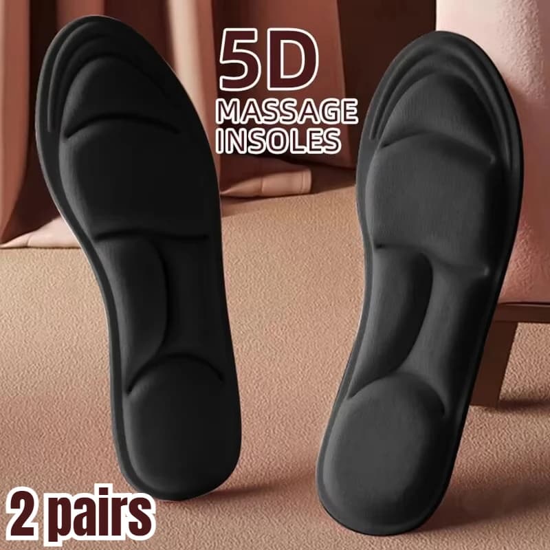 4pcs 5D Massage Memory Foam Insoles Thickening Breathable Cushioning Comfort Support for High Heels Shoes Orthopedic Foot Pads