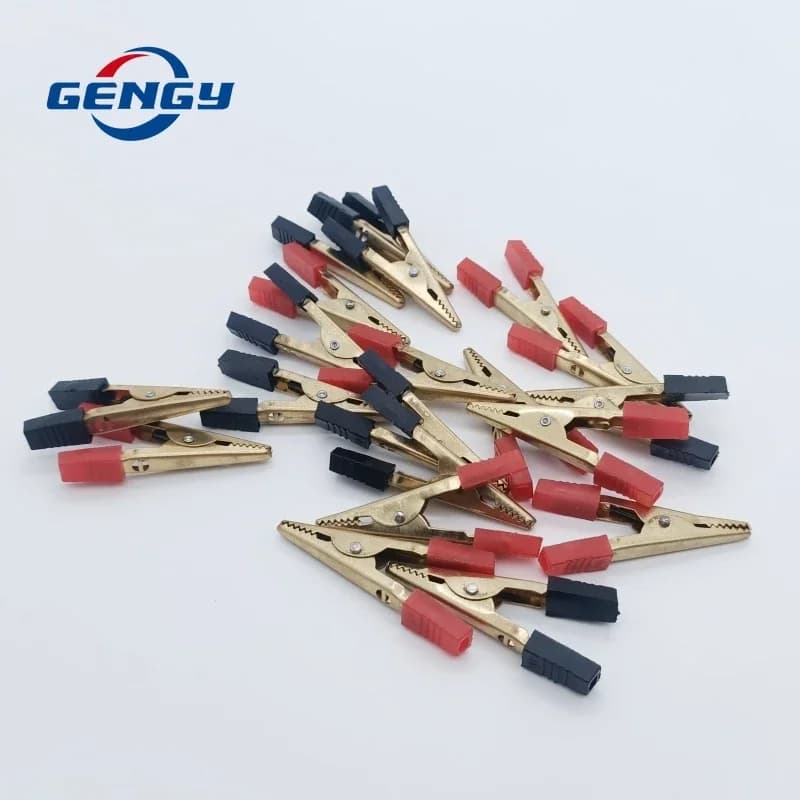 10 Pcs Copper Crocodile Clip 40mm 50mm Plastic Handle Test Probe Alligator Clips Connector Connect Socket Plug Not JIT