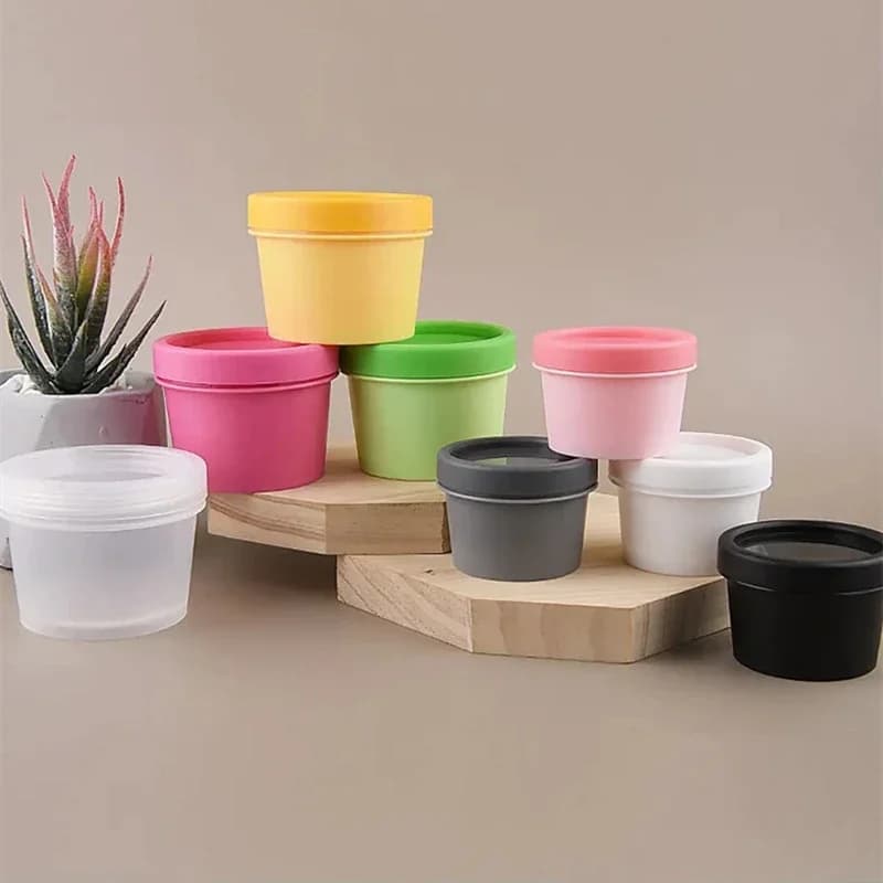 30g 50g 100g 200g 500g Cream Cosmetic Jar Straight Bucket Mask Bowl with Inner Lid Ice Bottle Round Plastic Box