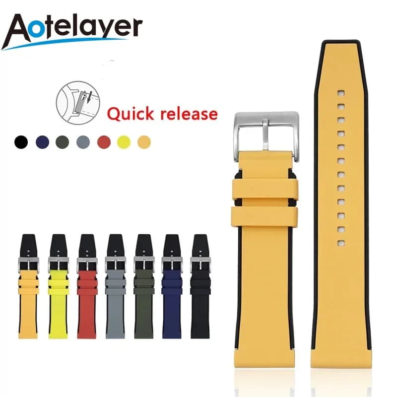 20mm 22mm 24mm 26mm Quick Release Silicone Watch Strap Sport Rubber Watch Band Universal Watch Bracelet Watch Accessories