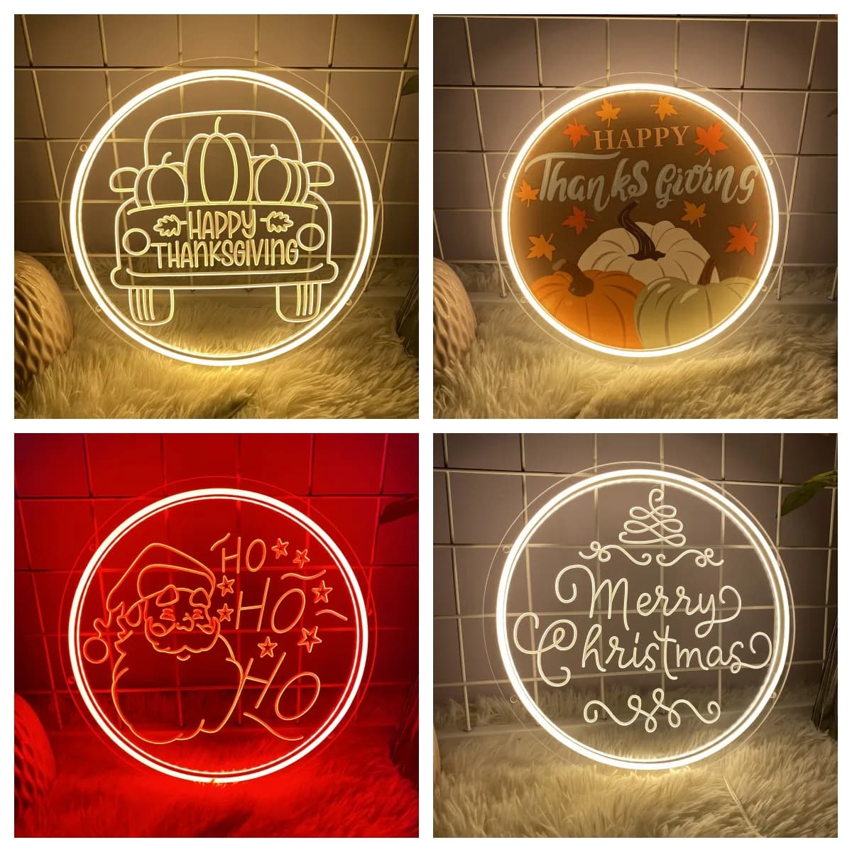 Merry Christmas Neon Led Sign 3D Carved Signs Night Lights USB Bedroom Party Decor Christmas Decoration New Year Neon Lights