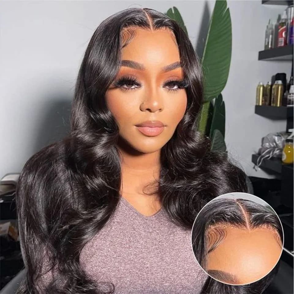Body Wave Glueless Wigs Ready To Wear Human Hair Pre Plucked Wear and Go Density 5x5 Body Wave HD Lace Closure Wigs For Women