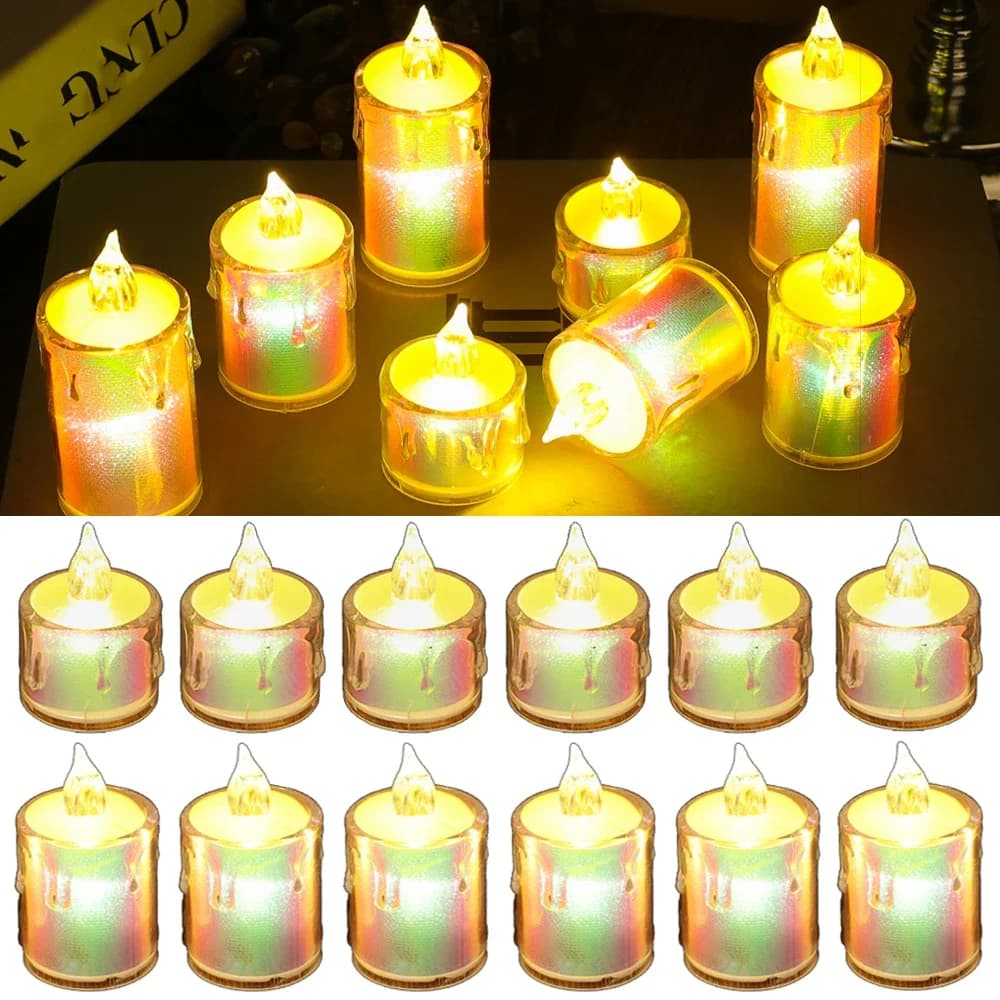 LED Candle Lights Battery Powered Flameless Flickering Night Light Creative Wishing Crystal Lamps Xmas Wedding Party Decoration
