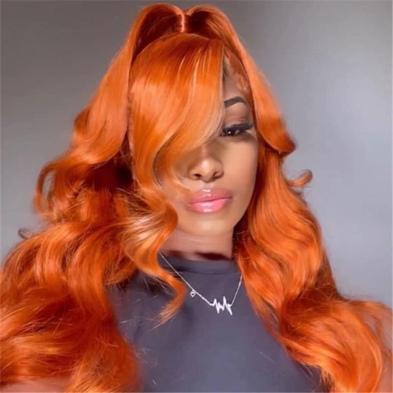 30 Inch Ginger Orange Body Wave Lace Frontal Wig Hd 13x6 Lace Front Wig Glueless 5X5 Lace Wigs Brazilians Human Hair For Women