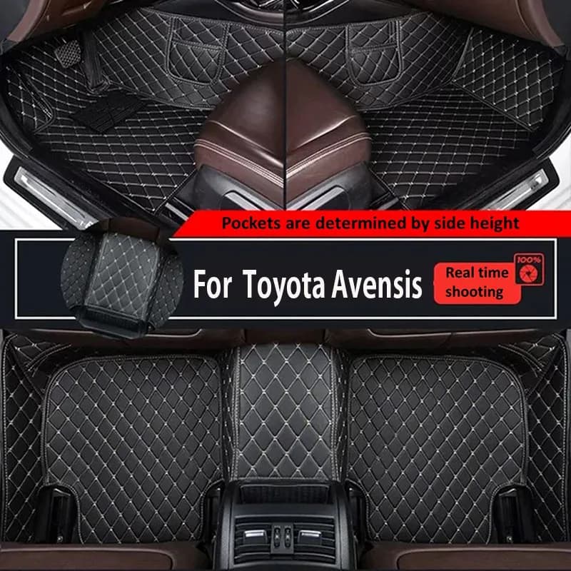 Car Floor Mats For Toyota Avensis T250 2003~2009 Luxury Leather Mat Durable Waterproof Carpet Auto Rugs Set Car Accessories 2004