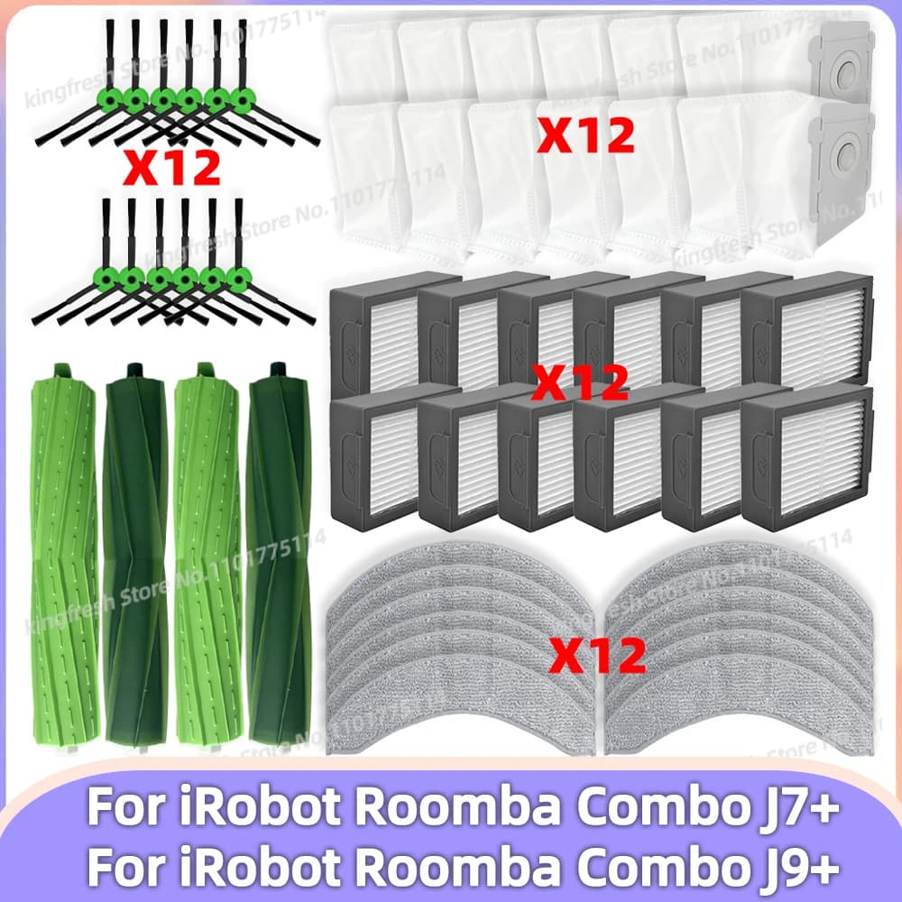 Fit For ( iRobot Roomba COMBO J7+ Plus / COMBO J9+ Plus ) Vacuum Parts Main Roller Side Brush Hepa Filter Mop Cloth Dust Bag