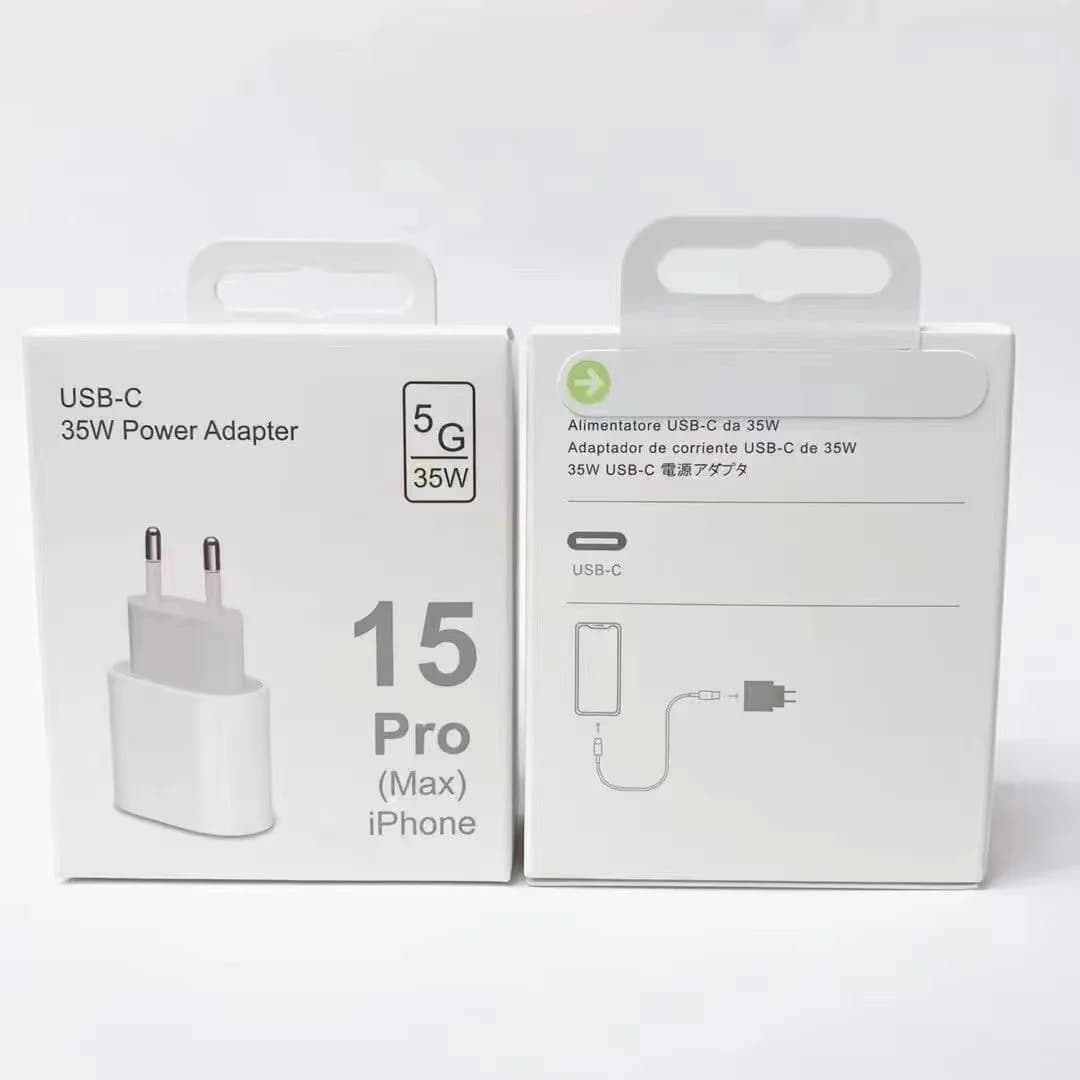 35W PD Fast Wall Charger EU Plug Quick Charging USB-C Power Adapter With Box for iPhone 16 15 14 Plus 11 12 13 Pro Max X XR XS 8
