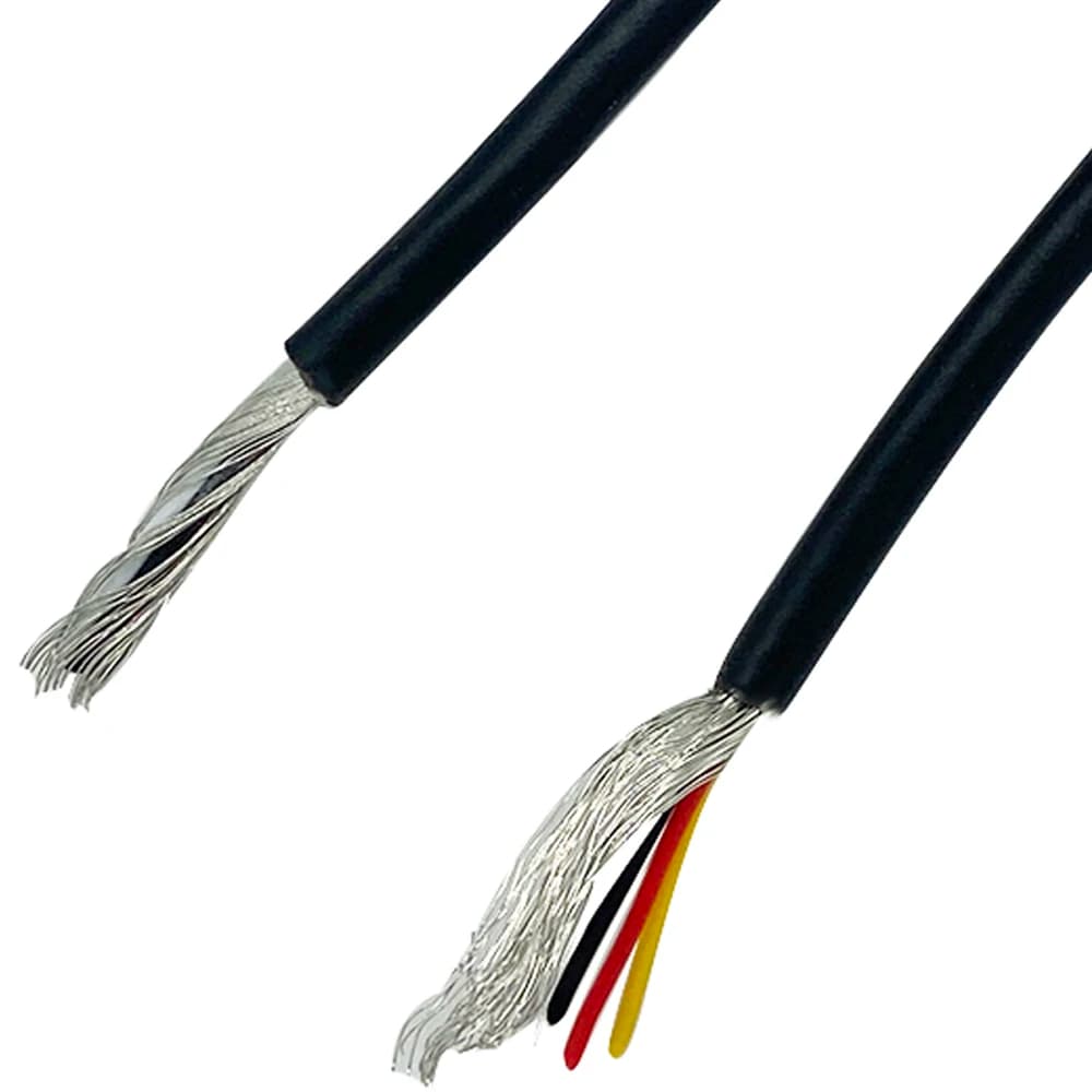 Multi-core Shielded Wire 3 core 28AWG Electronic Wire Grey / black Tinned Copper Soft PVC Electronic Connected Signal Cable