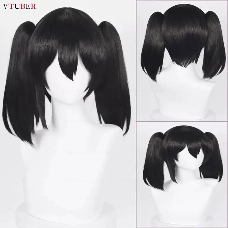 Nico Yazawa Cosplay Wig Anime Nico Yazawa Black With Ponytail Clip Heat Resistant Synthetic Hair Halloween Party Wigs + Wig Cap