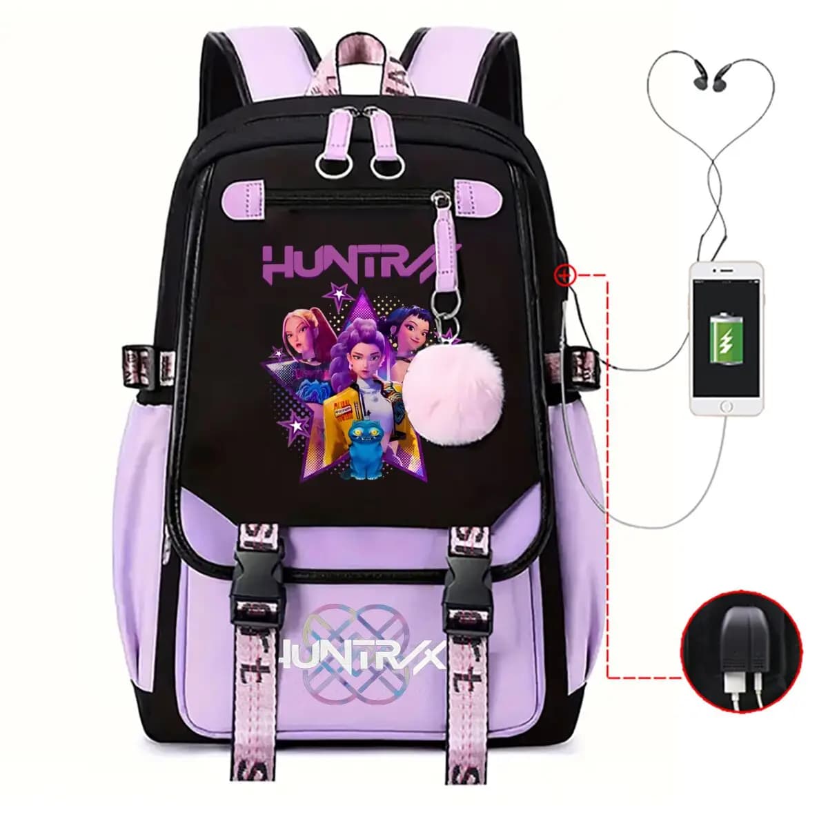School Backpack for Students KPop Movie Daily Bagpack 2025 Hot Movie Print Backpacks for Girl Boy Laptop Usb Port Bag