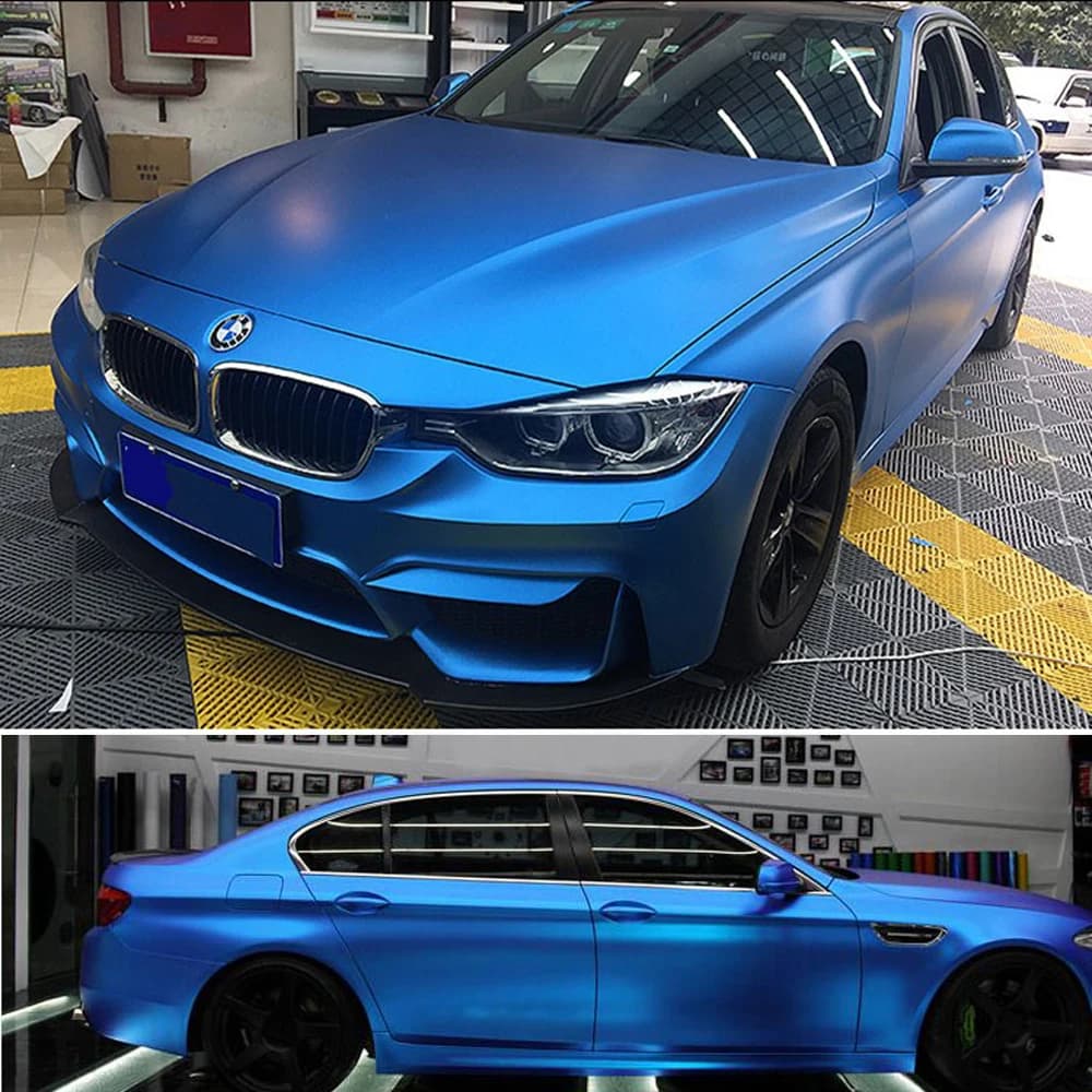 5M x 1.52M Matt Ice Blue Matte Stain Motorcycle Car Roof Hood Vinyl Wrap Decals Film Sheet Roll Sticker Air Bubble Free Channel