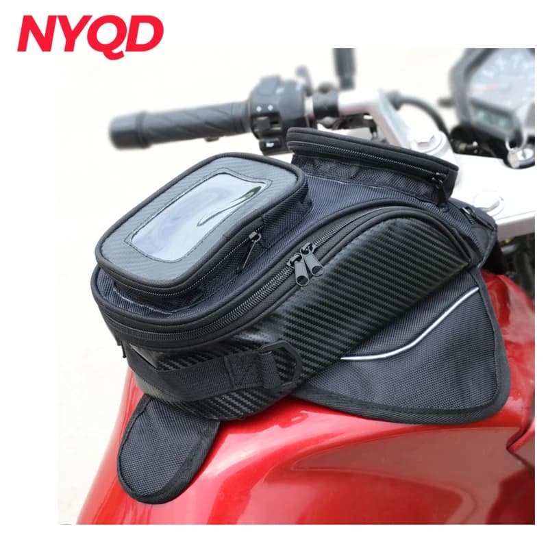 Motorcycle fuel tank bag with 4 magnets can be adsorbed on the fuel tank, navigation bag, motorcycle mobile phone bag