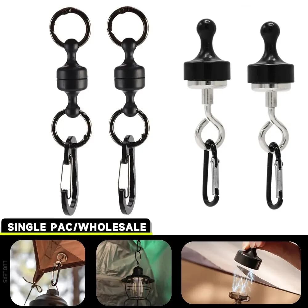 2pcs Fishing Hanging Buckle Magnetic Buckle Fast Hanging Buckle Wireless Lost Rope Metal Strong Magnetic Force Mountaineering