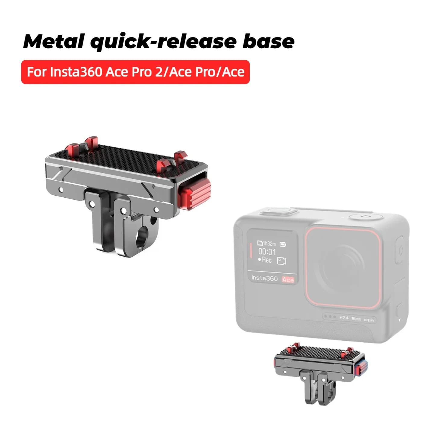 Magnetic Quick Release Adapter for Insta360 Ace/Ace Pro ONE X2 Gopro 12 11 10 Action Camera Tripod QR Adapter Mount Plate