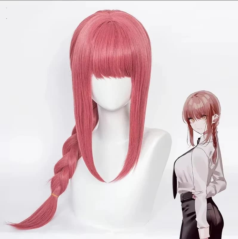 Anime Cosplay Wig Long Red Synthetic Pink Heat Resistant Hair Wig For Party