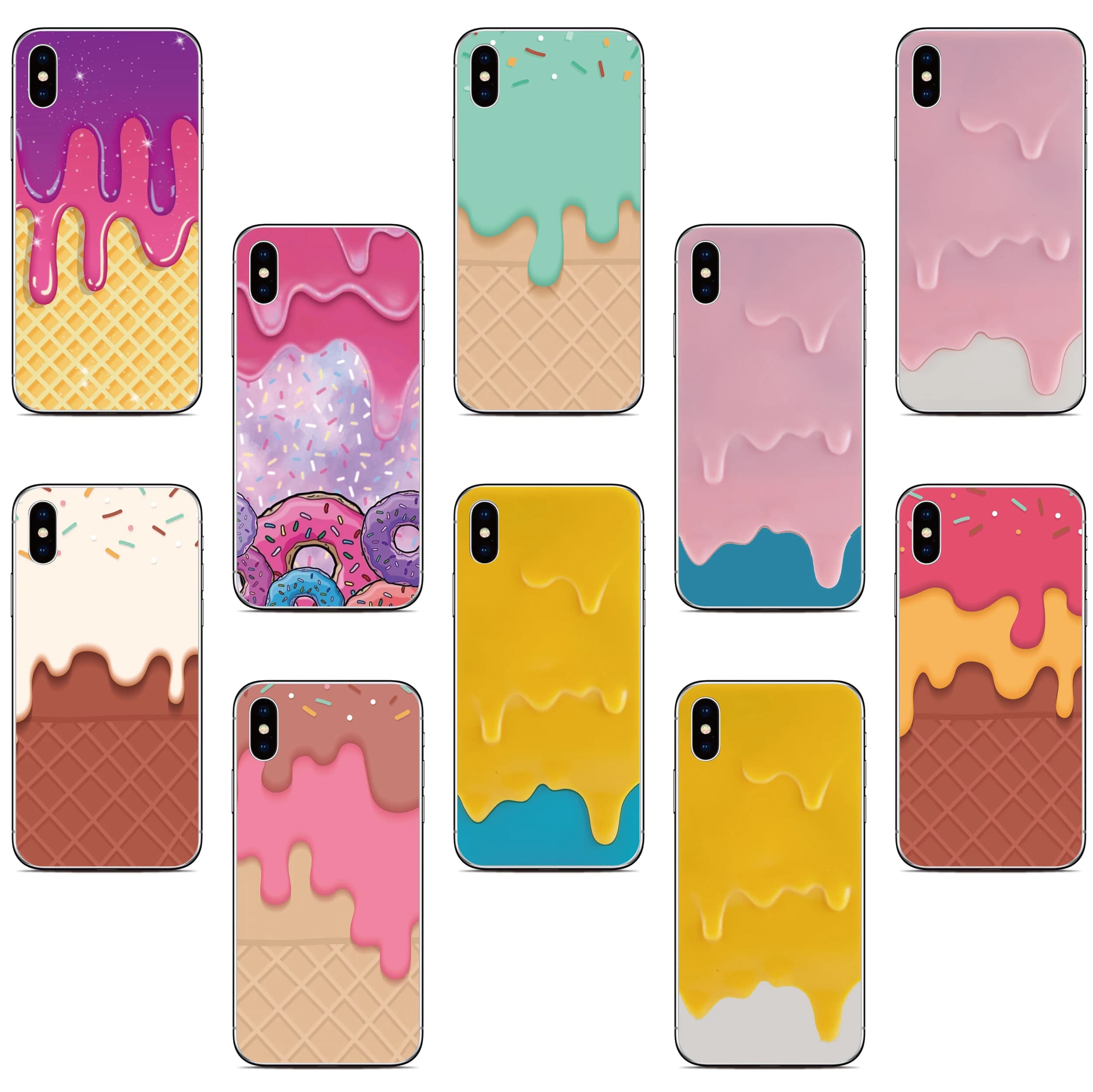 Ice Cream Cover For LG Wing Velvet K22 K61 K62 K50 K51 K52 K40 Q6 Q7 Stylo 5 6 G8s G8X G6 G7 G8 V50 V60 ThinQ Phone Case
