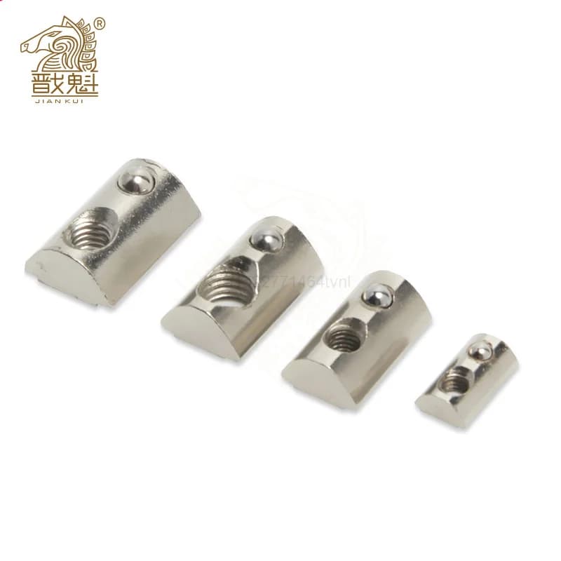 50/100PCS M3 M4 M5 M6 Roll in Spring T-nut with Ball for Aluminum Extrusion with Profile 2020 Series Aluminum Profile Groove 6
