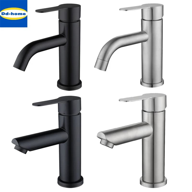 Bathroom Faucet Tap Black 304 Stainless Steel Sink Faucet Basin Hot and Cold Mixer Water Bathroom Accessories Supplies