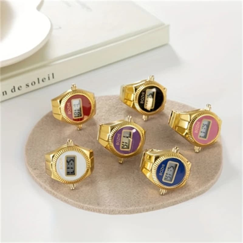 The New Electronic Watch Can See The Time Creative Ring Finger Watch Simple Men And Women Ring Watch