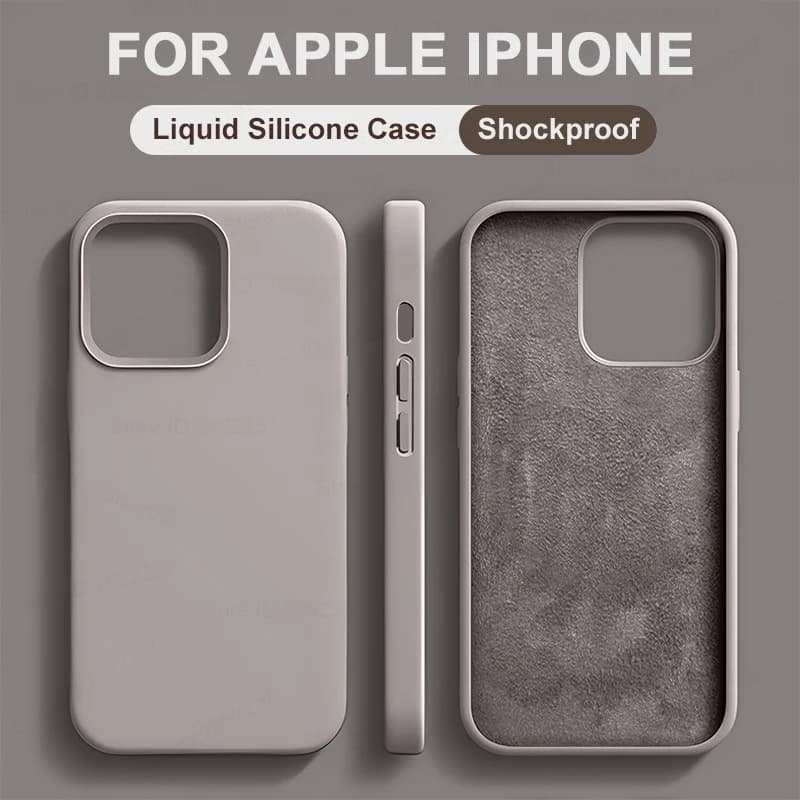 New Luxury Liquid Silicone Phone Cases For Apple iPhone 15 14 13 Pro Max Shockproof Protective Soft Back Cover Phone Accessories