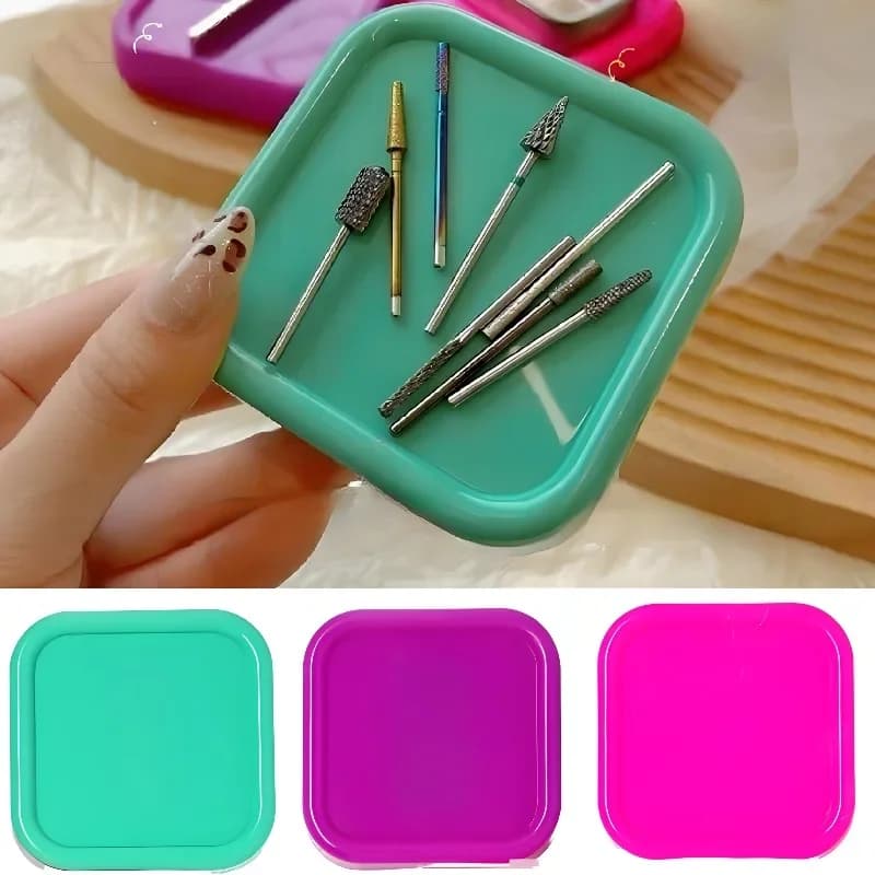 Manicure Polish Head Storage Box Magnetic Jar Desktop Nail Tools with Magnetic Square Box Anti-lost Sewing Needle Nail Arrange