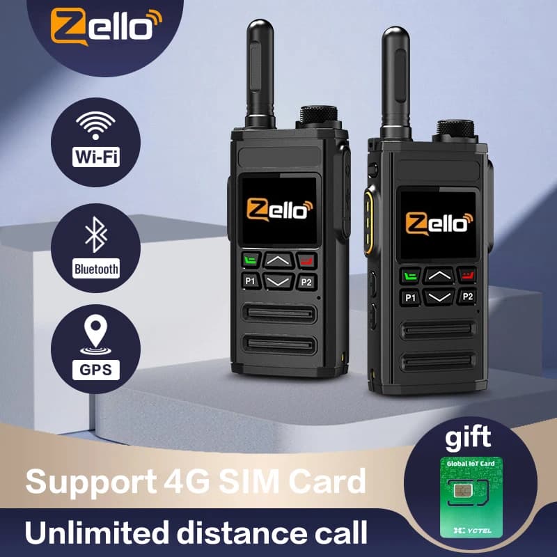 Android 8.1 | Zello 4G POC Radio - SIM/WiFi & Bluetooth, 100Mi Range, Professional Walkie Talkie