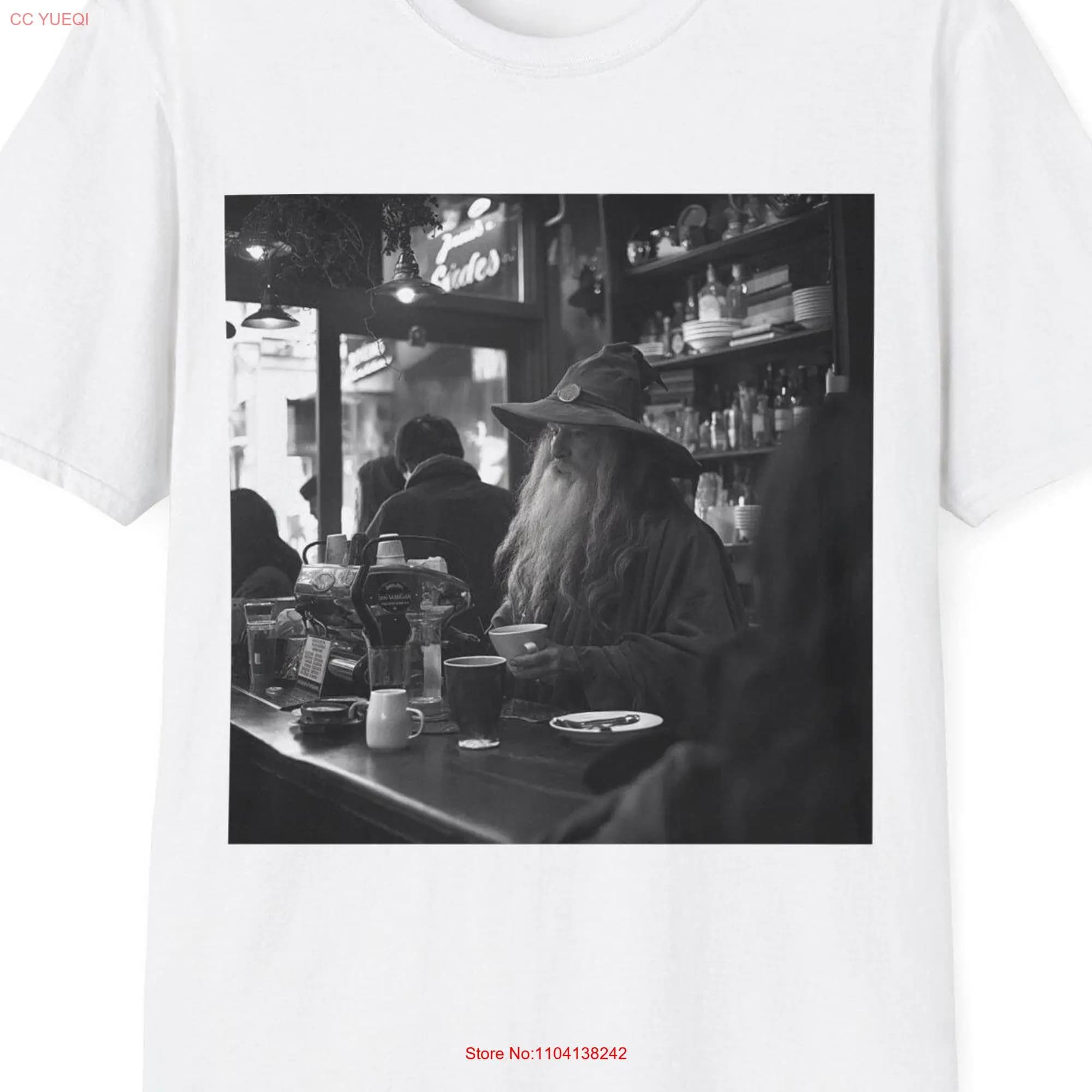 Wizard Making Coffee T Shirt Barista Funny Cafe long or short sleeves