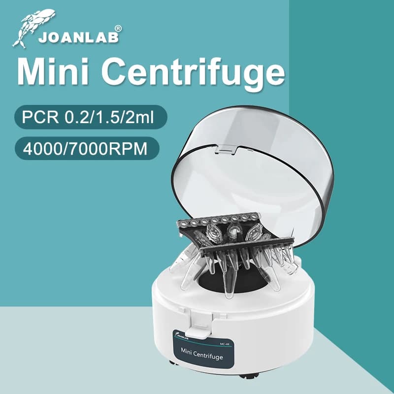 JOANLAB Mini Centrifuge Machine Pcr Plasma Centrifuge Lab Microcentrifuge 4000rpm 7000rpm For 0.2/1.5/2ml Centrifuge Tube