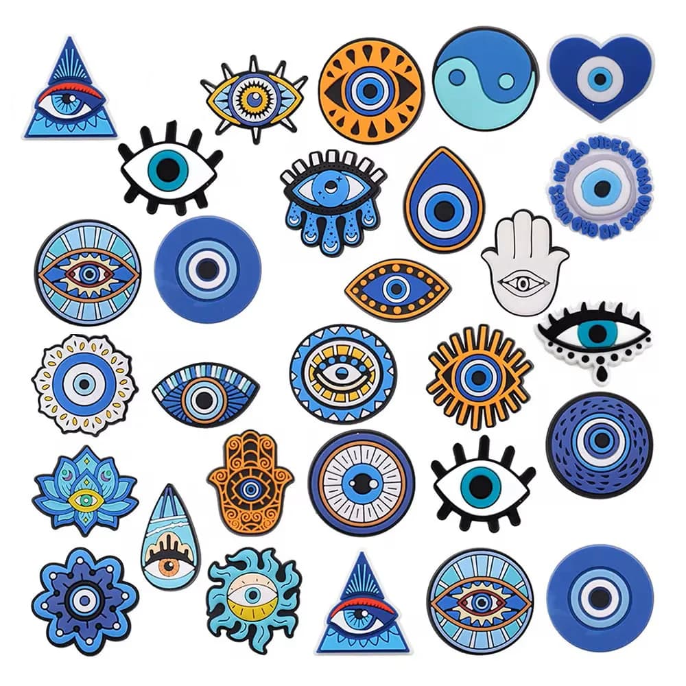 Evil Eye Shoe Charms for Crocs Accessories Blue Eyeball Monster Badge Women Buckle Kids Pins Decoration Jeans Shoes Accessories