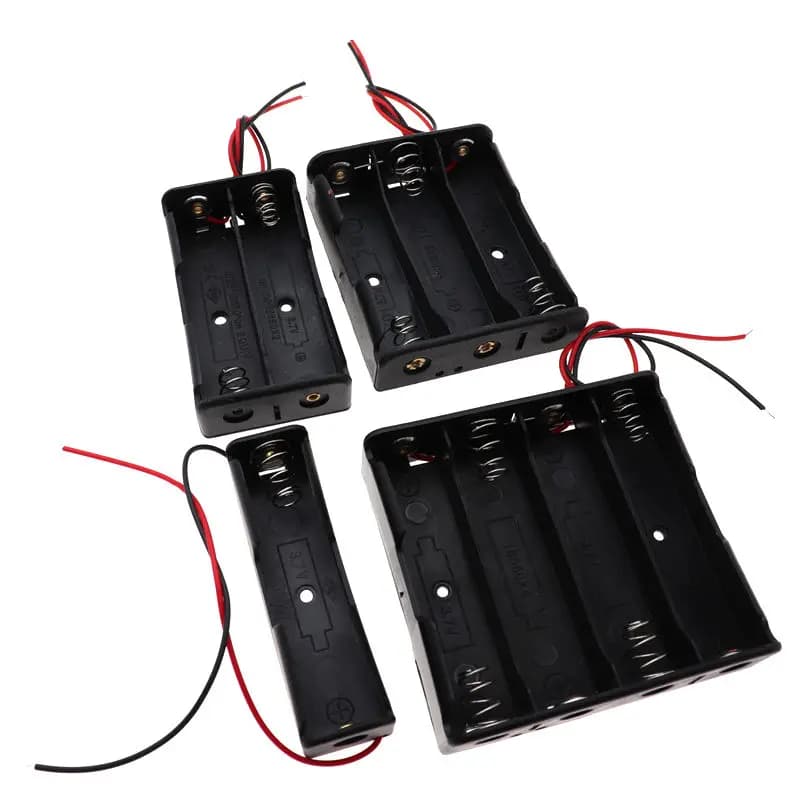 4pcs 18650 Battery Holder with Wire 3.7V/7.4V/11.1V/14.8V 1/2/3/4 18650 Holder Box for 18650 Battery with Connect Lead