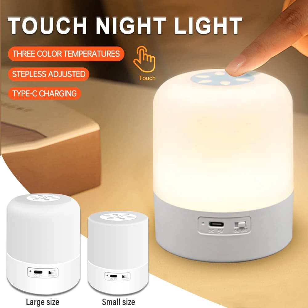 Touch night light Three kinds of light touch adjustment Soft light irradiation let you sleep comfortably