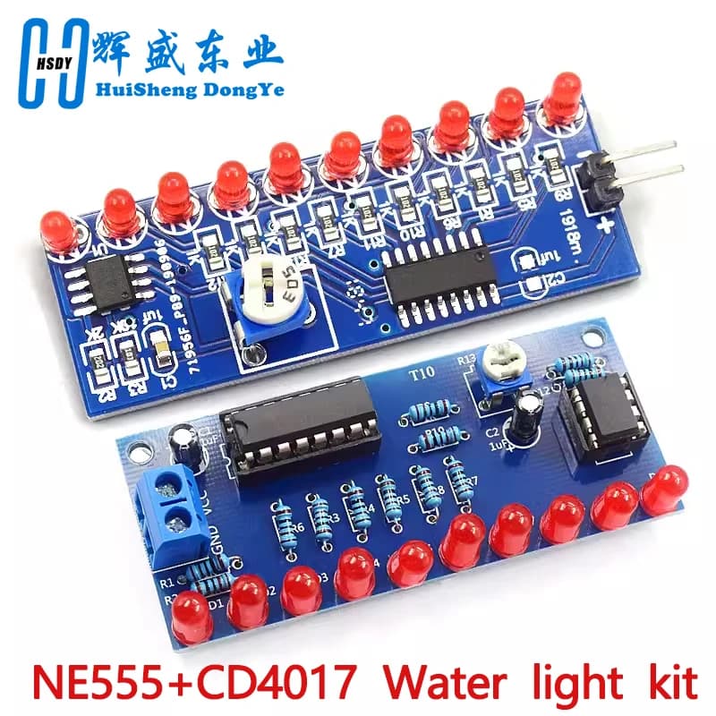 Smart Electronics Kits NE555+CD4017 Light Water Flowing Light LED Module DIY Kit Learn electronic principles, children's lab