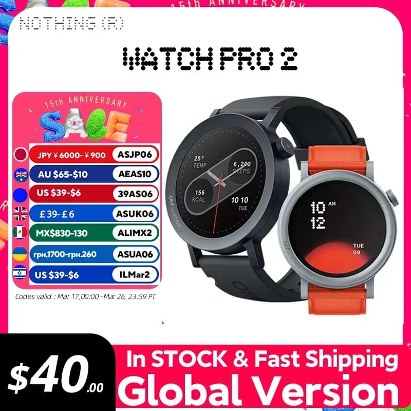 Global Version CMF by Nothing Watch Pro 2 1.32" AMOLED Bluetooth 5.3 BT Calls with AI Noise Reduction GPS cmf watch pro 2