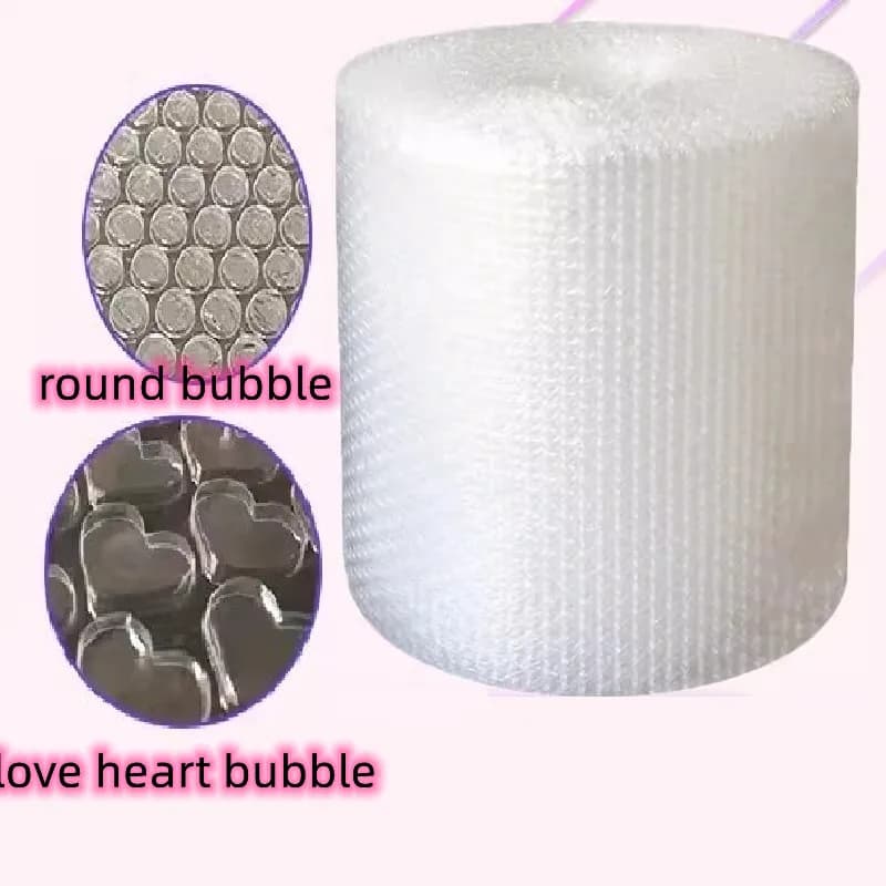 1 Roll 20cm X 35meters Transparent Bubble Mailers Air Bubble Film Clear Love Heart Packing for Shipping Packaging Wrap Sheet