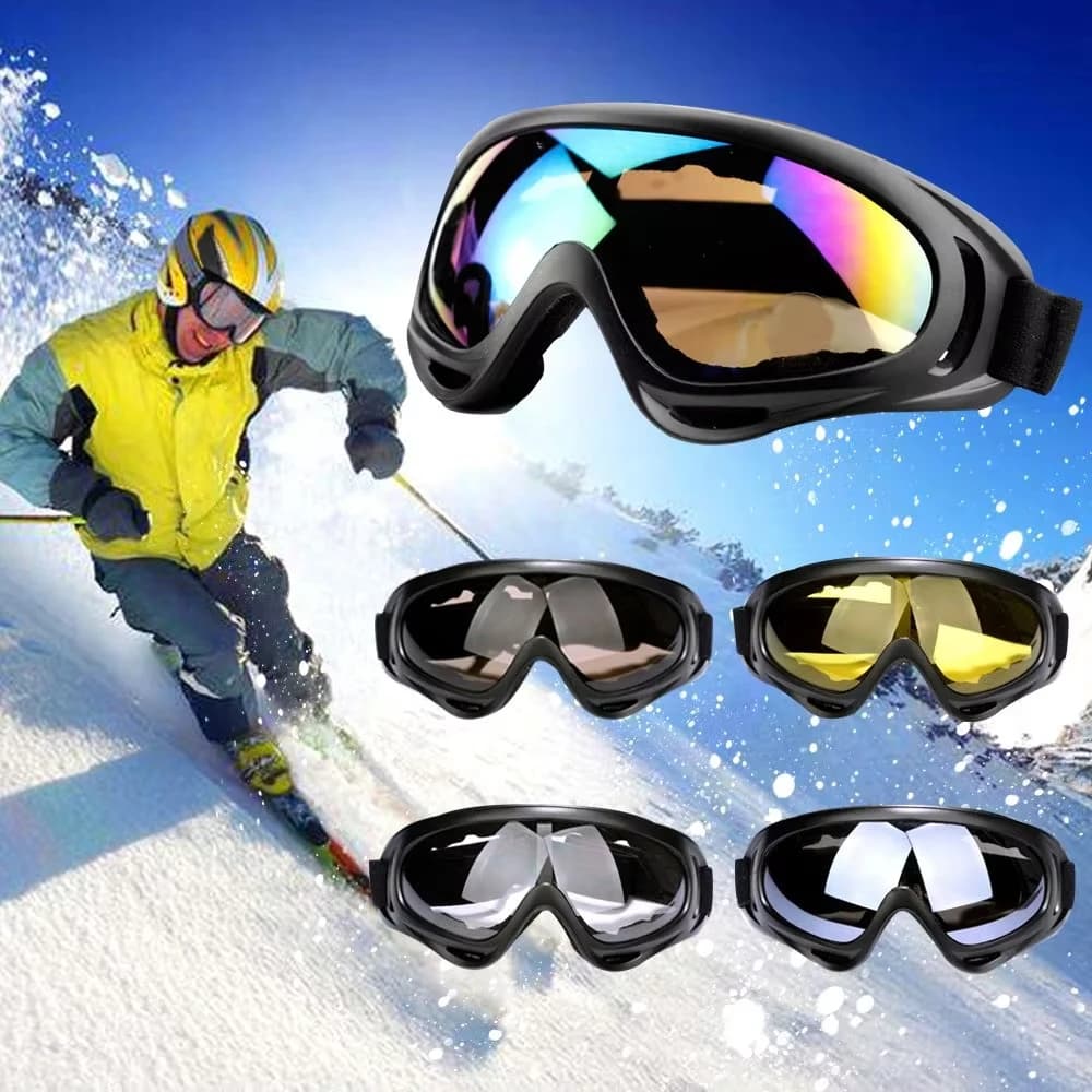 DIZETION 1Pc Winter Windproof Skiing Glasses Goggles Outdoor Sports Eyewear Glasses Ski Dustproof Cycling Lens Frame Sunglasses