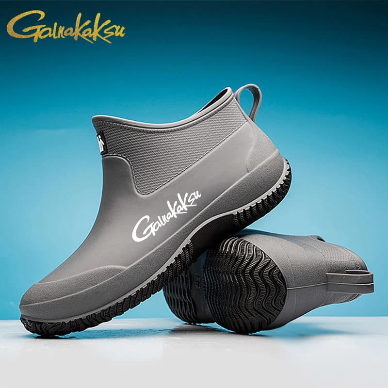 Men's Summer Winter Trend Fashion Fishing Non-slip Waterproof Shoes Plus Velvet Rain Boots Outdoor Hiking Waterproof Shoes 35-45