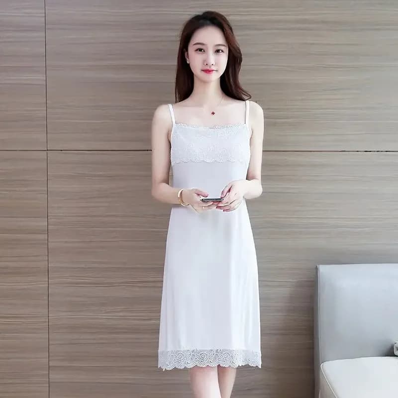 Sundress Cultivate One's Moral Integrity Lace Can Be Worn Outside Frock Girl Summertime Sexy Slip Bottom Dress MIDI Style