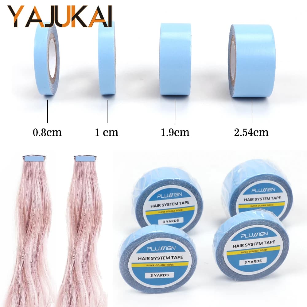 strong 3Yards Walk Tape For Lace Wigs Blue Double Side Wig Glue For Hair Extensions Wig Tape Wig Installation Adhesives Tape