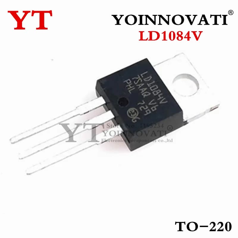 10Pcs/lot LD1084V LD1084 1084  Voltage Regulator IC Positive Adjustable 1 Output Adjustable 5A TO-220AB.