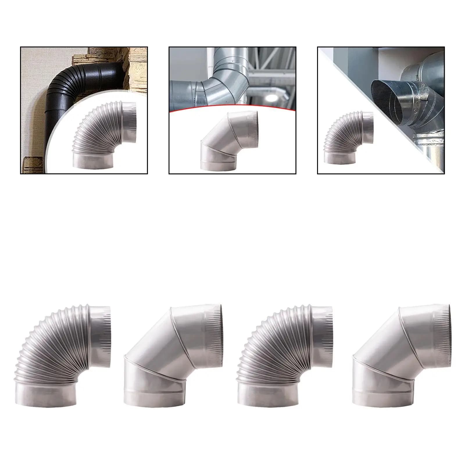 90° Stove Elbow Pipe Connector Easily Install Accessories Flue Adapter Tube